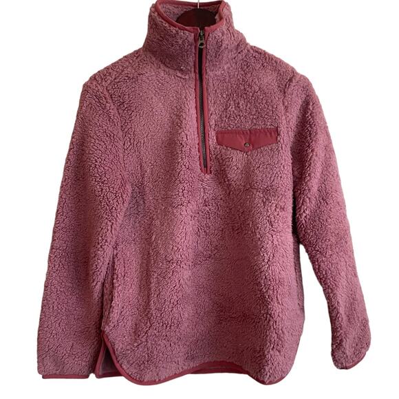 Sherpa Popover Te Verde Women Fleece Top XS Rose Leisure Cozy Warm Outdoor NEW - Picture 1 of 13